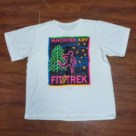 Rare Vintage Vancouver Kiev Fit Trek Single Stitch T-shirt Size XL 100% Cotton - Picture 3 of 7